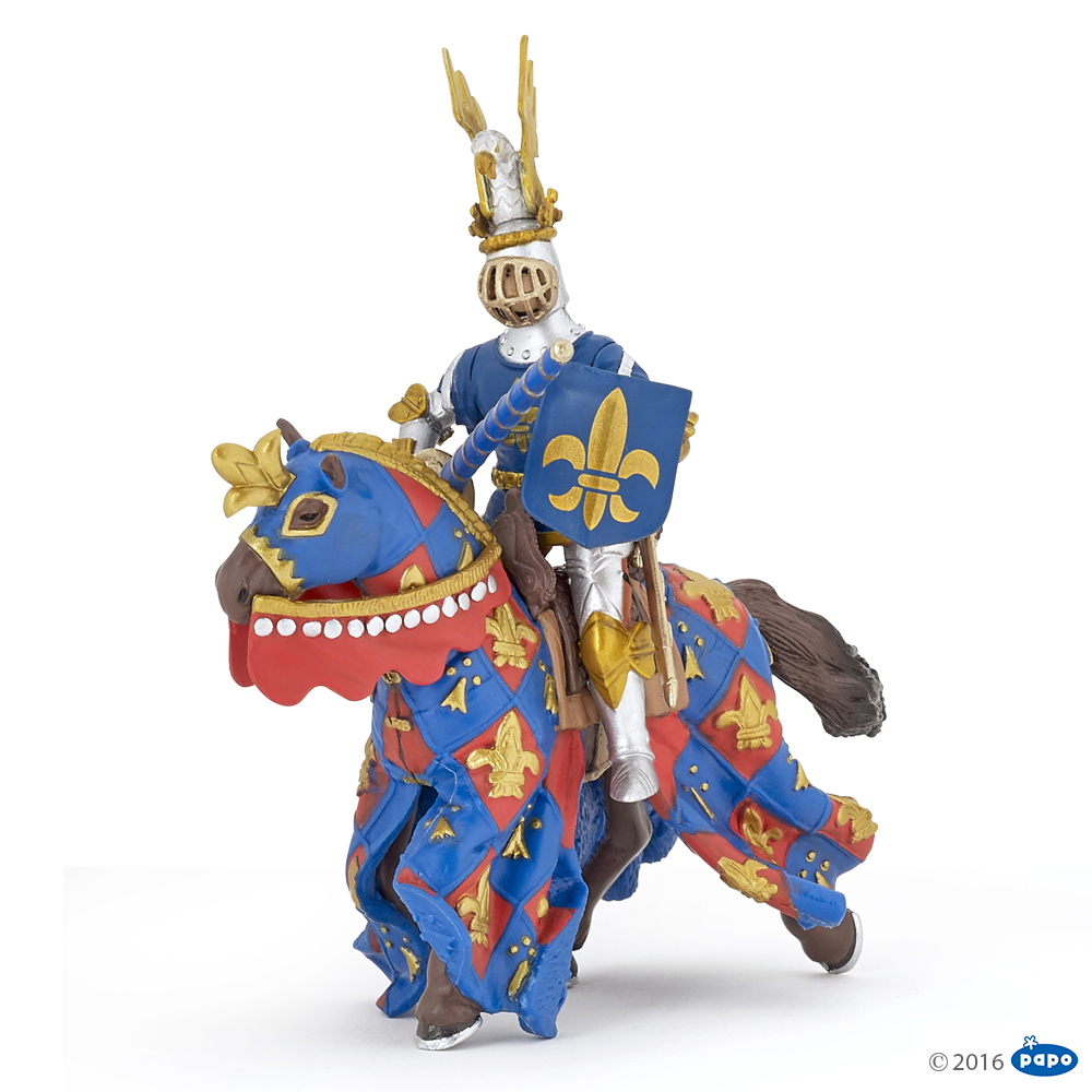 Papo Лошадь с символом Флер де Лис, синяя, арт. 39787