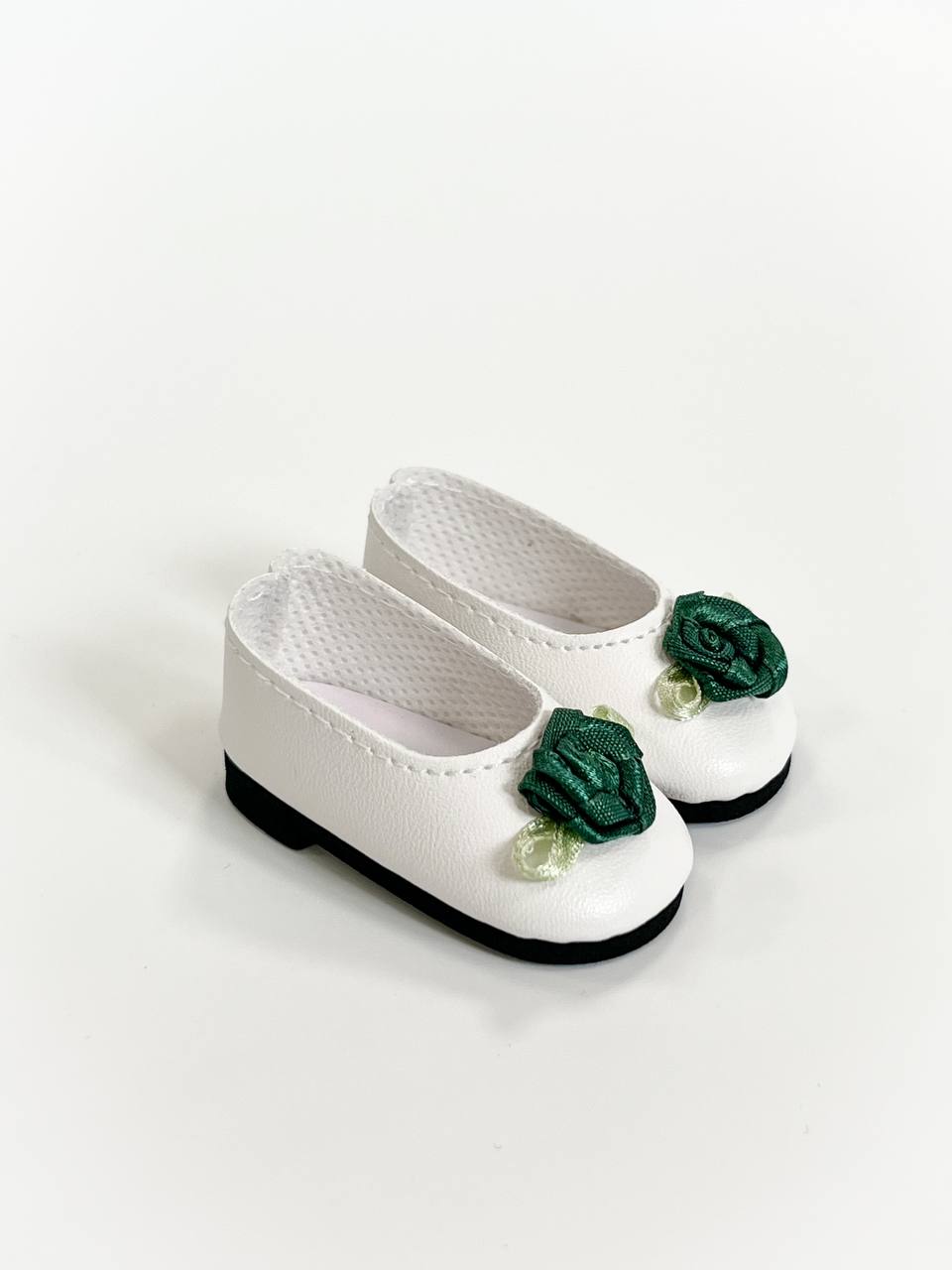 Paola Reina Туфли белые с зеленым цветком, арт. 63202