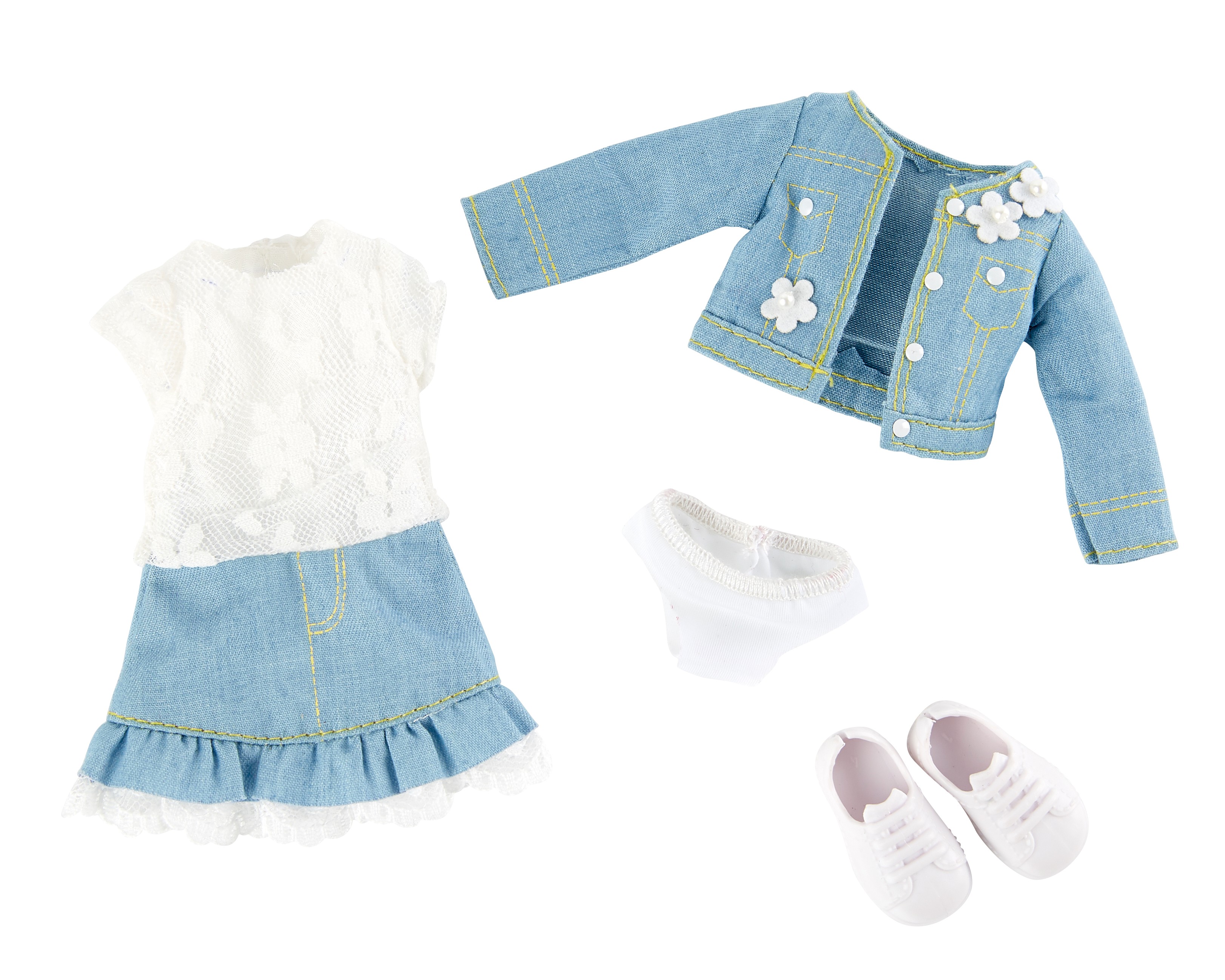 0126881 Одежда и обувь для куклы Вера Kruselings в весеннем нарядном костюме, 23 см