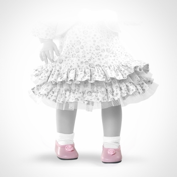 Paola Reina  Туфли розовые с цветочком, для кукол 42 см, арт. 64206