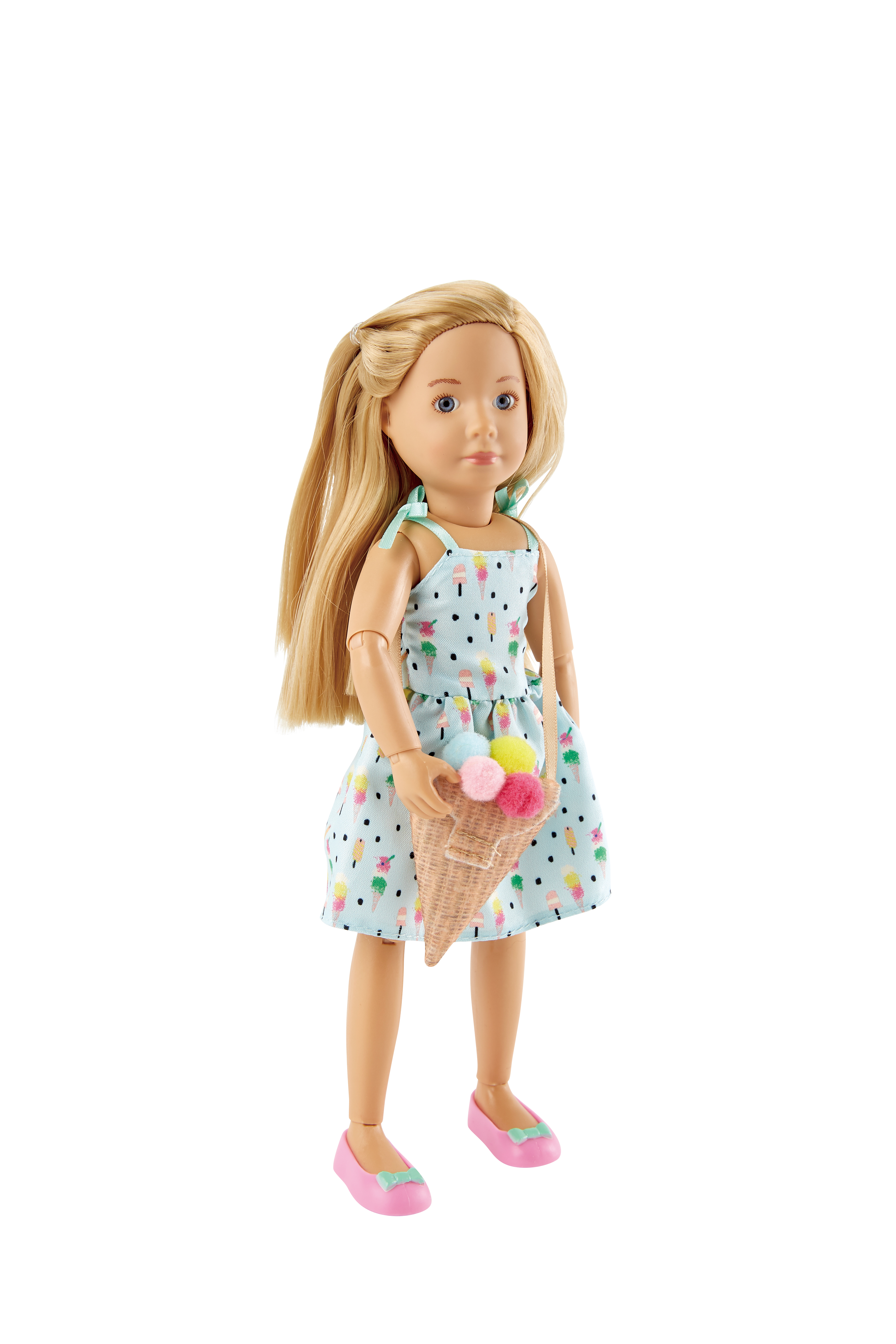 Кукла Вера Kruselings в сарафане и с сумкой-мороженое, 23 см, арт. 0126872