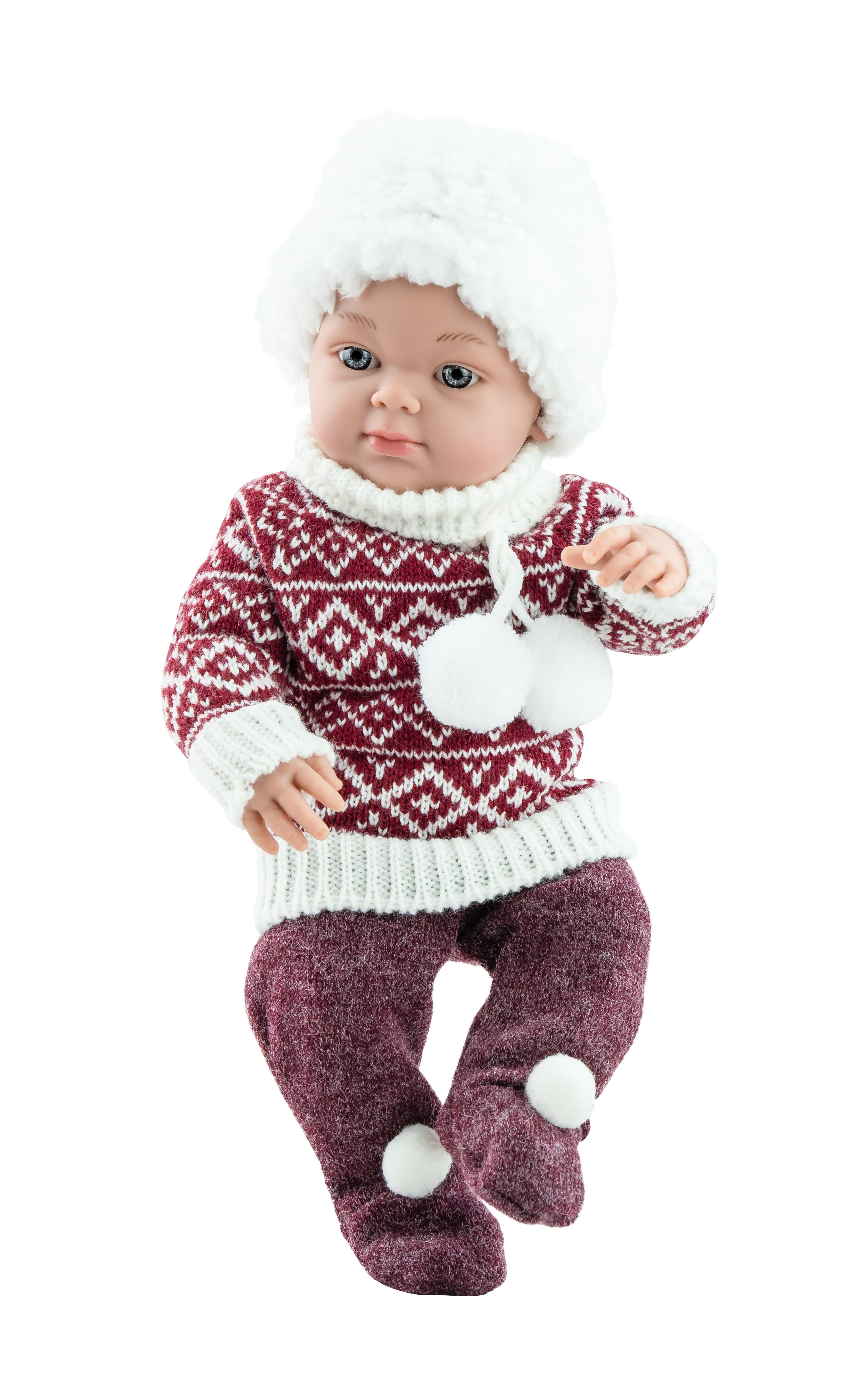 Paola Reina Кукла Бэби в свитере и шапке, 32 см , арт. 05124-1