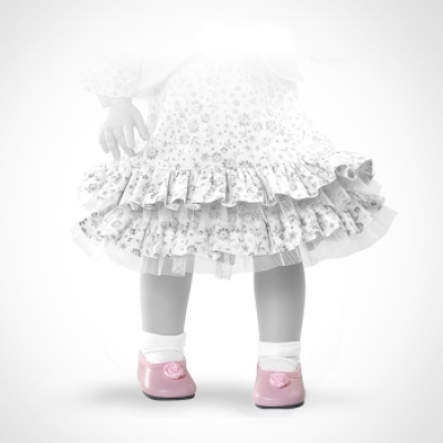 Paola Reina  Туфли розовые с цветочком, для кукол 42 см, арт. 64206