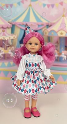 Paola Reina Кукла Клео Коломбина с розовыми волосами, 32 см , арт. 04715