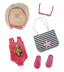 0126886 Наряд для пляжной вечеринки для кукол Kruselings, 23 см