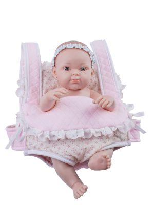 Paola Reina Кукла Бэби с рюкзаком переноской, 32 см, розовый , арт. 05103