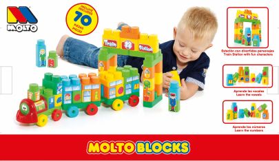 Конструктор Molto Blocks "Поезд", 1 вагон, 28 деталей, арт. 17470-фото-1