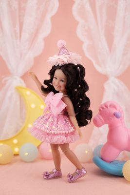 Siblies Кукла День Рождения (темный винил, розовое платье), 31 см, арт. SBA-2401-фото-1